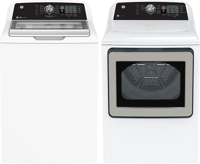 GE® White Top Load Washer & Gas Dryer Laundry Pair-0