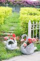 A & B Home Gray Mgo Swan Planter-5
