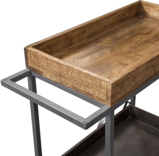 Liberty Furniture Raven Iron/Nutmeg Accent Bar Trolley-4