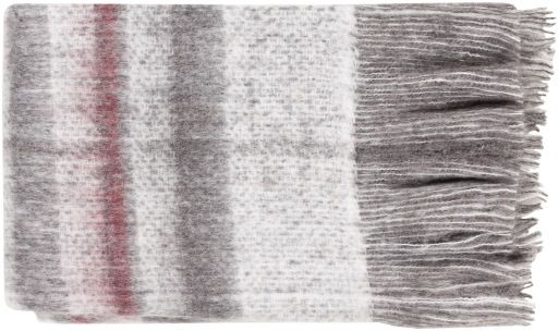 Surya Stowe Dark Red/Medium Gray 50"x60" Throw Blanket-0