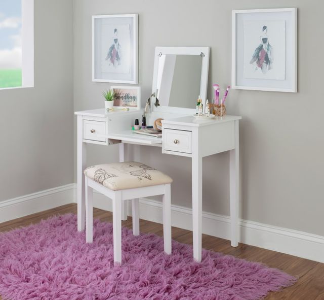 Linon Virginia 2-Piece White Vanity Set-1