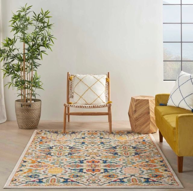 Nourison Home™ Allur Yellow Multicolor 5'x7' Style 1 Area Rug-1