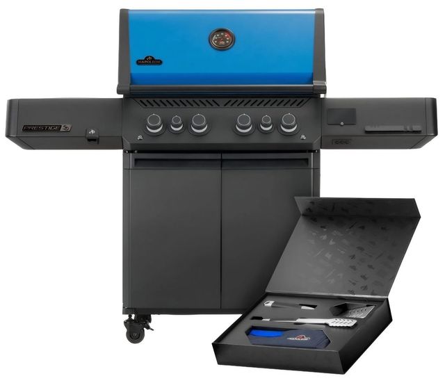 Napoleon 50th Anniversary Edition Prestige® 500 4-Burner Black Freestanding Liquid Propane Grill with Heritage Blue Lid-0