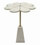 A & B Home Brass Inlay Flower-Shaped Tabletop With White Marble Base-0