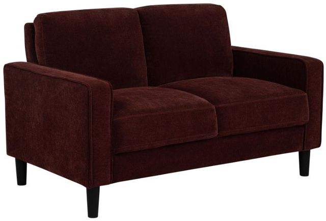 Coaster® Ruth Rust Red Upholstered Loveseat-0