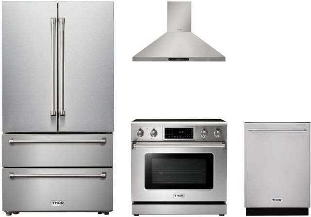Thor Kitchen® 4 Piece Stainless Steel Kitchen Package