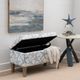 Linon Stephanie Brown/Light Blue Storage Bench-2