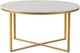 A & B Home White Round Table with Gold Base -1