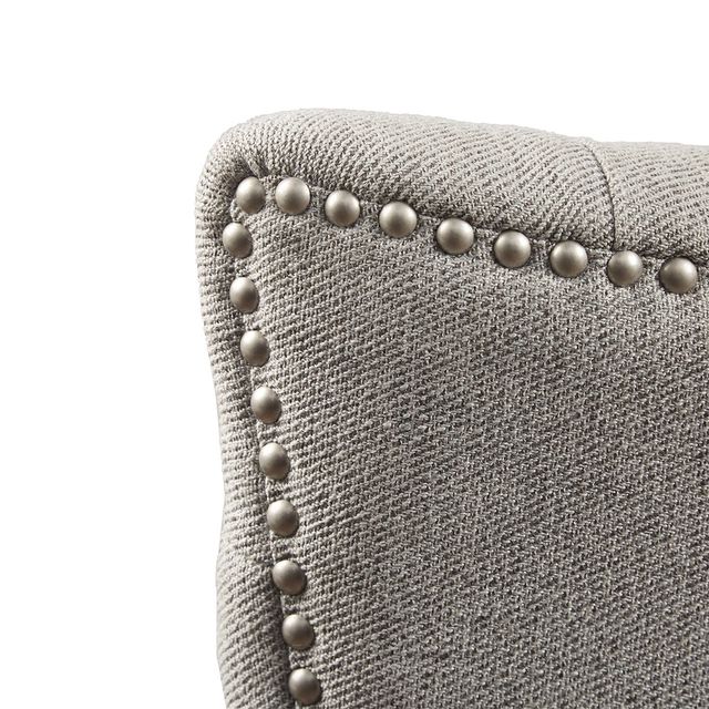 Olliix by Madison Park Lucas	Light Grey Button Tufted Captain Accent Chair-3