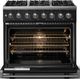 Viking® 5 Series 36" Onyx Pro Style Dual Fuel (LP) Range with Polished Chrome Trim-1