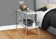 Monarch Specialties Inc. Glass Top Accent Table with White Metal Base-2