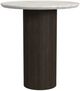 Elements International Sylvie 2-Piece White Faux Marble Top Occasional Table Set with Dark Brown Base-3