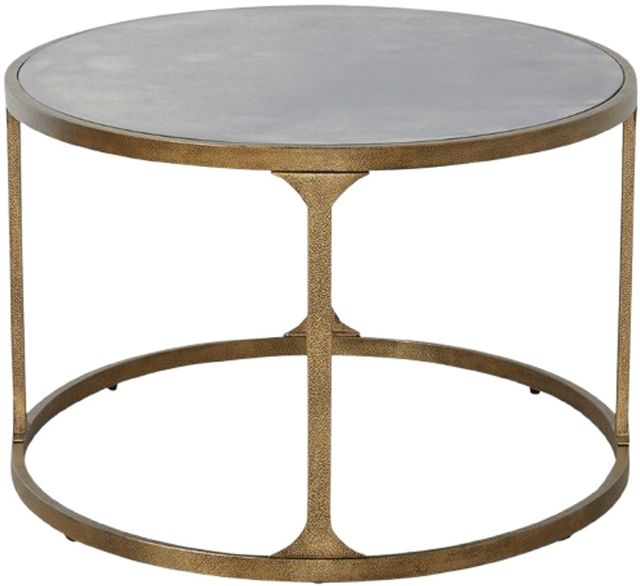 Signature Design by Ashley® Korajane Glass Top Oval Cocktail Table with Antique Gold Base-2