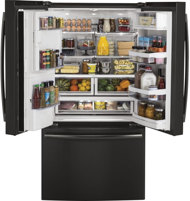 GE Profile™ 36 in. 22.23 Cu. Ft. Black Stainless Steel Counter Depth French Door Refrigerator-5