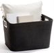 Giftcraft Black Rectangular Storage Basket with Handles-1