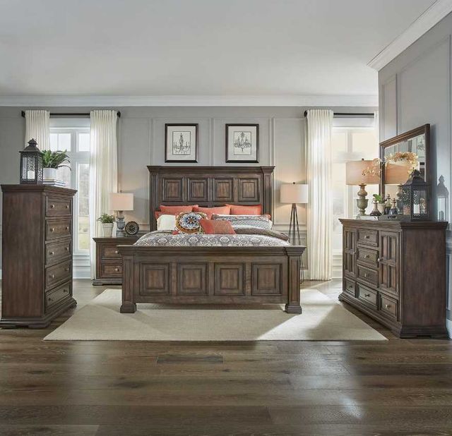 Liberty Furniture Big Valley 5-Piece Brownstone Queen Panel Bedroom Set-1