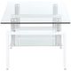 Coaster® Dyer Glass Top Coffee Table with Chrome/White Base-2