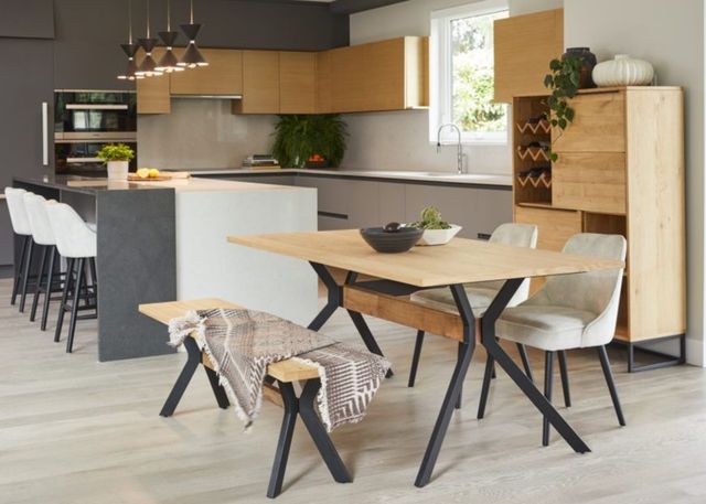 Moe's Home Collection Nevada Brown Dining Table with Black Metal Legs-3