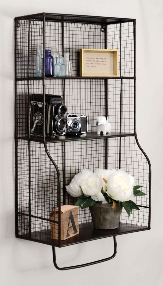 Linon Distressed Wall Storage Organizer-3