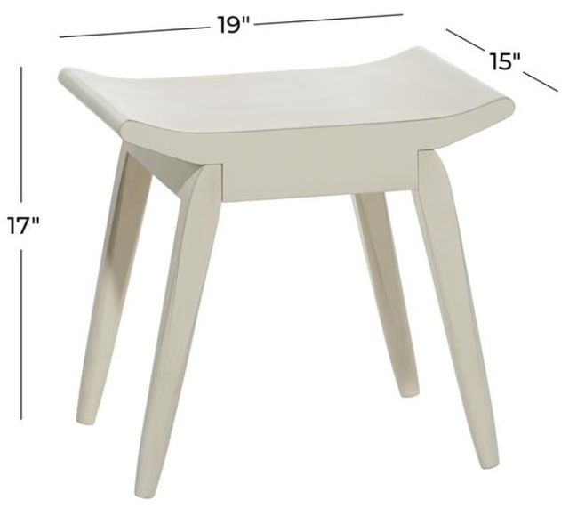 Deco Marche White Minimalistic Curved Stool-3