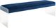 TOV Furniture Envy Antique Blue Vegan Velvet/Acrylic Bench-2
