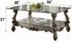 ACME Furniture Versailles Glass Top Coffee Table with Antique Platinum Base-2