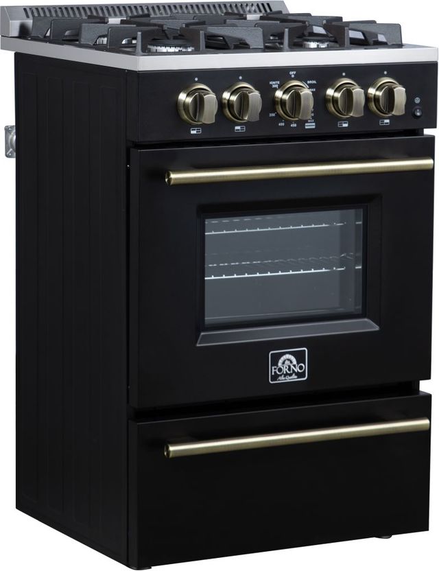 FORNO® Breno Alta Qualita 24" Black Freestanding Gas Range-1