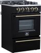 FORNO® Breno Alta Qualita 24" Black Freestanding Gas Range-1
