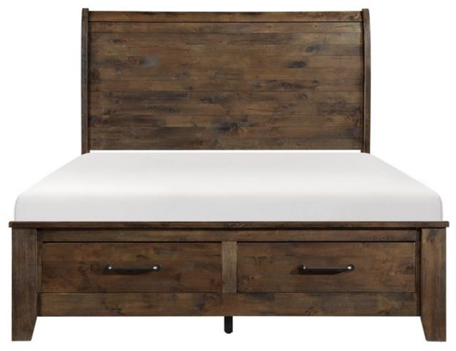 Homelegance® Jerrick Burnished Brown Eastern King Storage Sleigh Platform Bed-2
