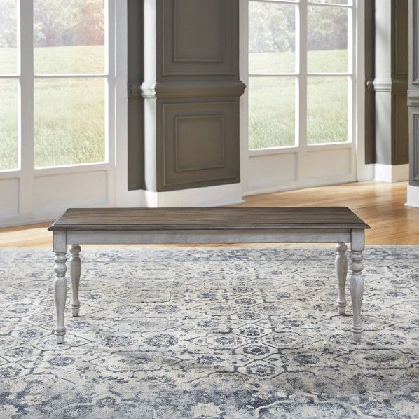 Liberty Furniture Ocean Isle Antique White/Weathered Pine Dining Bench-1