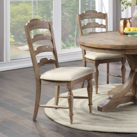 Winners Only® Augusta Rustic Brown/Vanilla Dining Side Chair-2