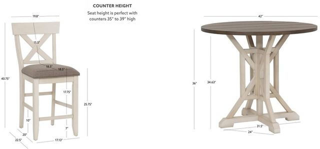 Coast2Coast Home™ Belsey 5-Piece Cream/Gray Counter Height Dining Set-2
