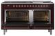 Ilve® Nostalgie II Noblesse 60'' Burgundy Pro Style Dual Fuel Range with Copper Trim-2