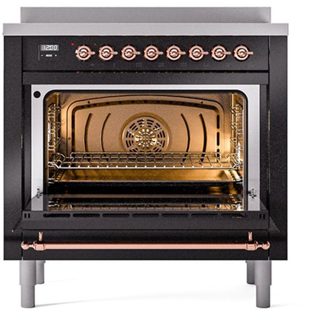 Ilve® Nostalgie II Series 36" Glossy Black Pro Style Induction Range-2