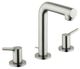 Hansgrohe Talis S Brushed Nickel 1.2 GPM Widespread Faucet with Pop-Up Drain-0