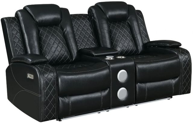 New Classic® Home Furnishings Orion II Black Power Reclining Loveseat-0