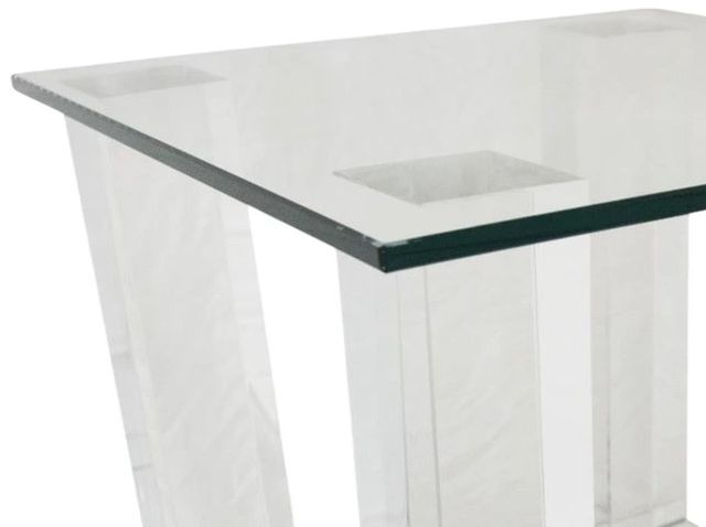 Michael Amini® Montreal™ Glass Top End Table with Mirrored Base-1