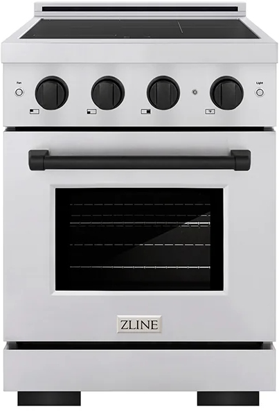 ZLINE 24" 3.2 cu. ft. Autograph Edition Paramount Stainless Steel with Matte Black Accents Pro Style
