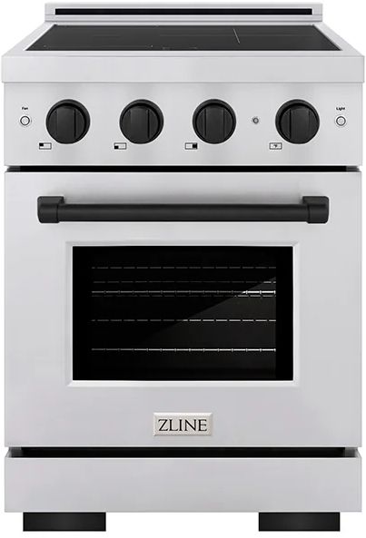 ZLINE Autograph Edition Paramount 24" Stainless Steel Pro Style Induction Range with Matte Black Accents-0