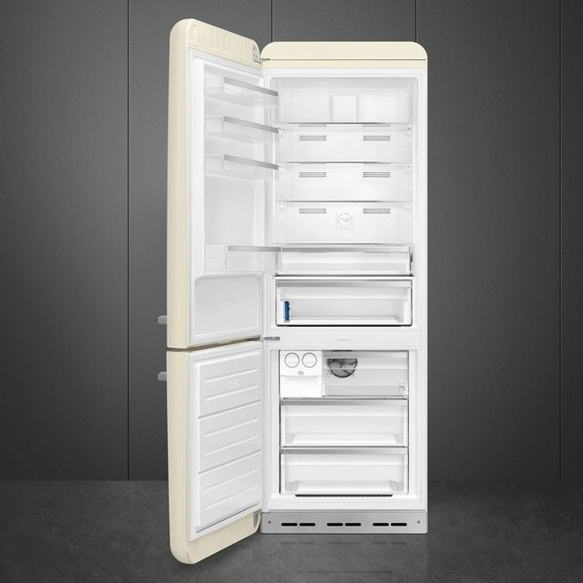 Smeg Retro Style 28 in. 18.0 Cu. Ft. Cream Bottom Freezer Refrigerator-3