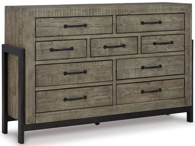 Signature Design by Ashley® Brennagan 3-Piece Gray King Panel Storage Bed Set-2