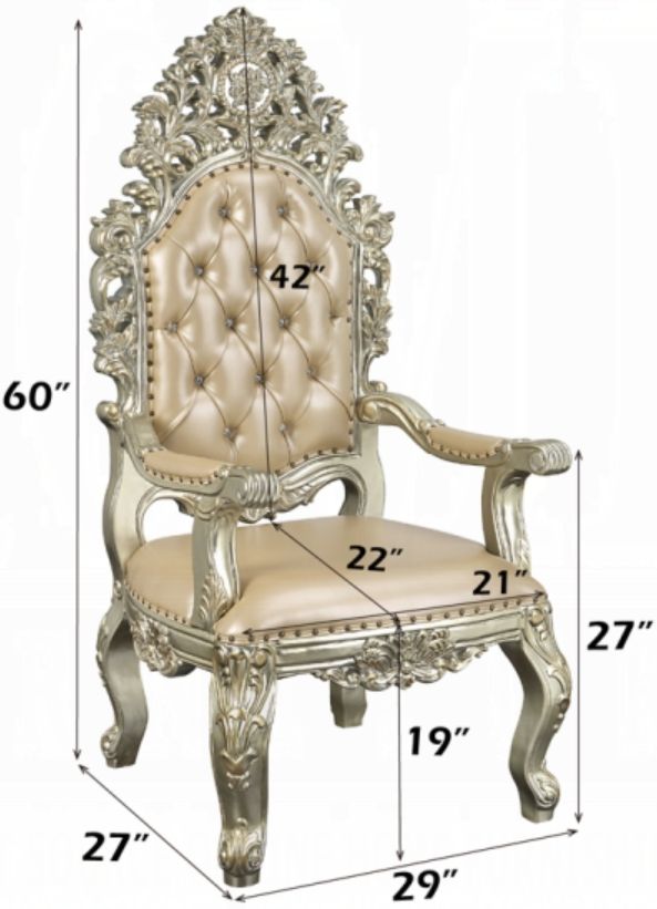 ACME Furniture Sorina 2-Piece Antique Gold Dining Chair Set-2