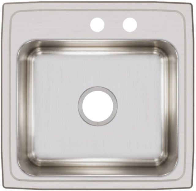 Elkay Lustertone® Classic Lustrous Satin 19-1/2" x 19" x 7-1/2" MR2-Hole Single Bowl Drop-In Sink-1