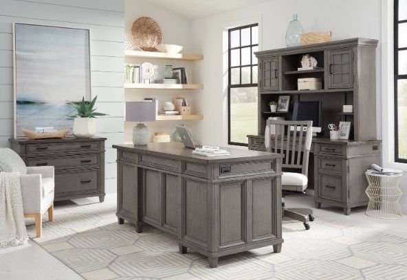 aspenhome® Caraway Aged Slate/White Office Chair-2