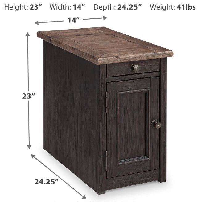 Signature Design by Ashley® Tyler Creek Grayish Brown Chairside End Table with Black Base-7
