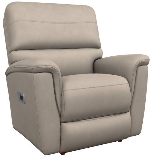La-Z-Boy® Ava Ivory Leather Power Rocking Recliner with Headrest-0