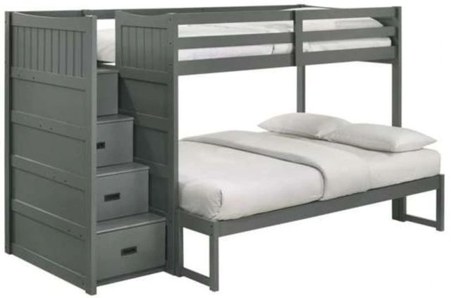Elements International Sami Gray Twin Over Full Bunk and Loft Bed-0