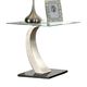 Furniture of America® Roxo Tempered Glass End Table with Satin Plated Base-0