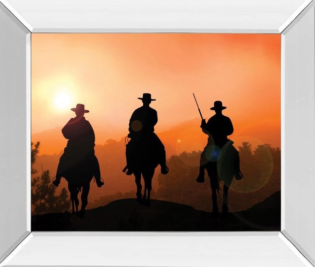 Classy Art Horse Riders by Jtanki Mirror Framed Wall Art-1
