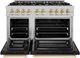 ZLINE Select Autograph Edition 48" Satin Stainless Steel Pro Style Dual Fuel Range with Black Matte Doors and Polished Gold Accents-1
